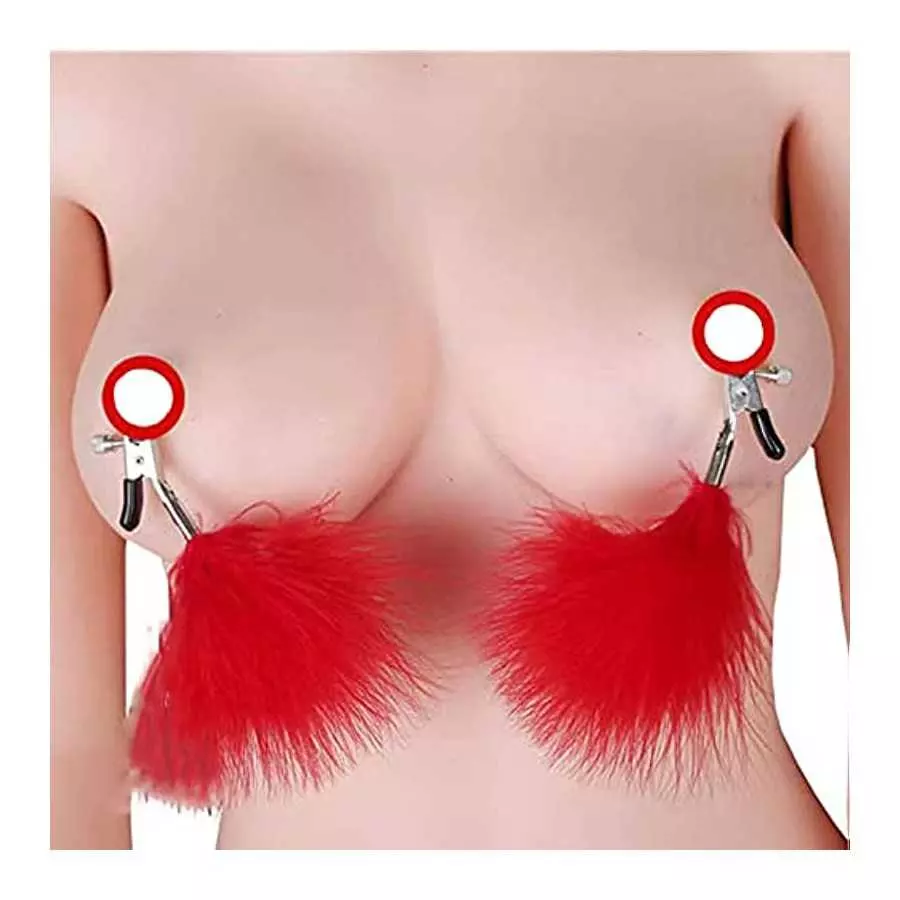 MPXOJII 3 Pcs Women Chain with Adjustable Breast Nipple Clamps with Metal Chain SM Flirting Toys Non Piercing Nipple Rings for W