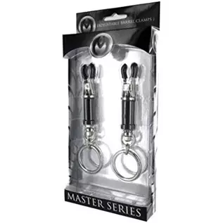Master Series Bondage Ring Barrel Nipple Clamps Master Series Bondage Ring Barrel Nipple Clamps