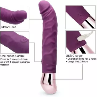 Rechargeable Realistic Dildo Vibrator for Women,G-Spot & Clitoral Stimulation with 10 Vibration Modes Adult Sex Toy for Couples Rechargeable Realistic Dildo Vibrator for Women,G-Spot & Clitoral Stimulation with 10 Vibration Modes Adult Sex Toy for Couples