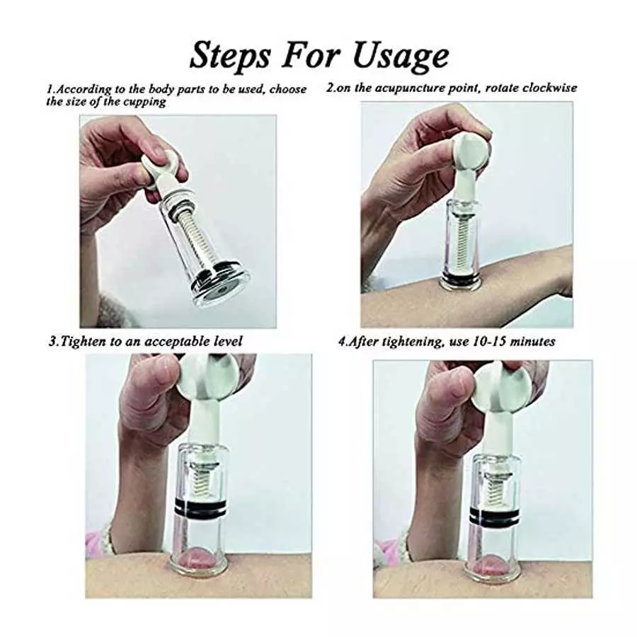 Vacuum Twist Suction Cupping Device Massage Relax Biomagnetic Chinese Cupping Therapy Set (4P-S)