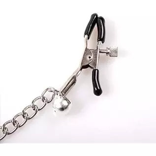 NAYIYE Non Piercing Nipple Clamps with Chain& Bells,Adjustable Nipple Clamps, Nipple Rings Breast Stimulation Toys, Nipple Clamp