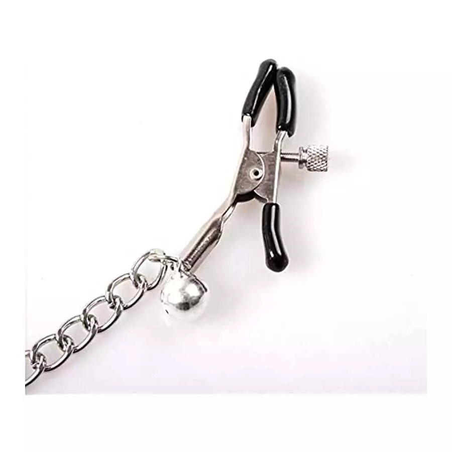 NAYIYE Non Piercing Nipple Clamps with Chain& Bells,Adjustable Nipple Clamps, Nipple Rings Breast Stimulation Toys, Nipple Clamp