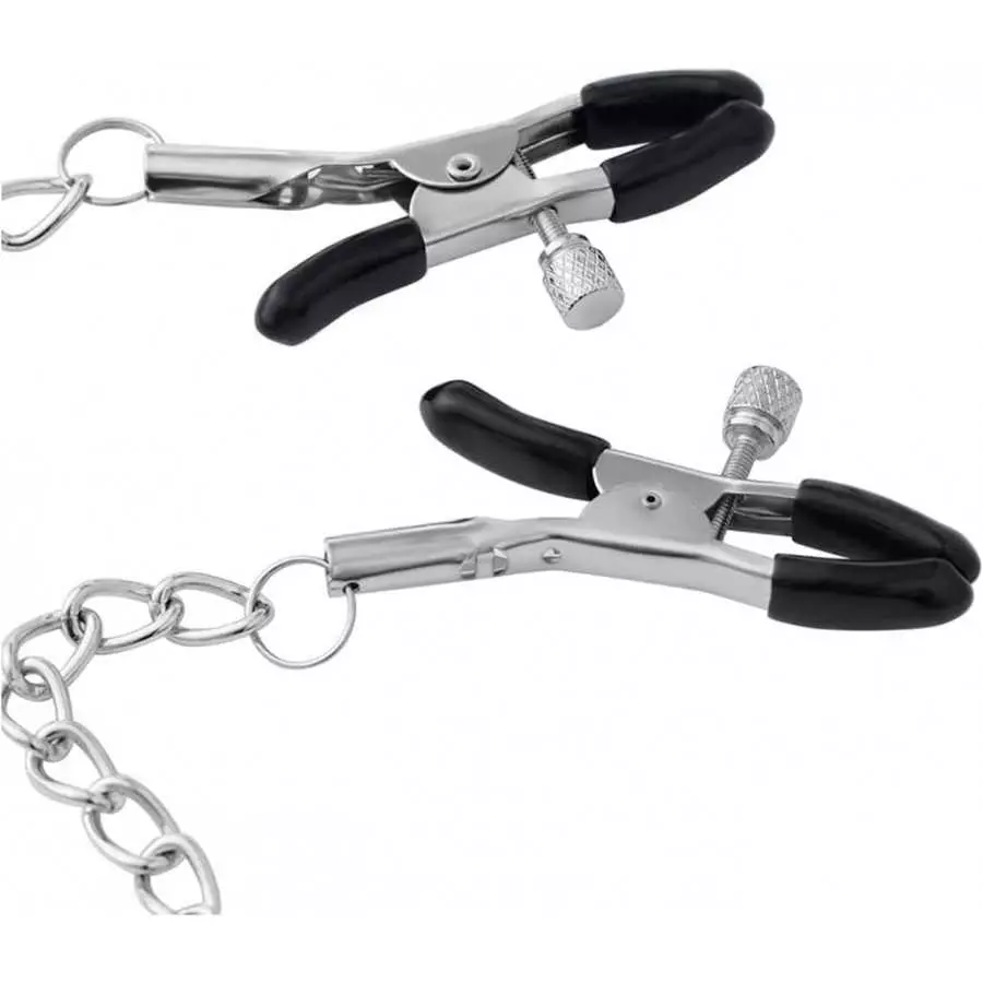 Nipple Clamps for Pleasure Sex,Adjustable Nipple Clips Clamps with Letter Chain Clamp, Nipple Clamps for Pleasure Sex,SM Stainle