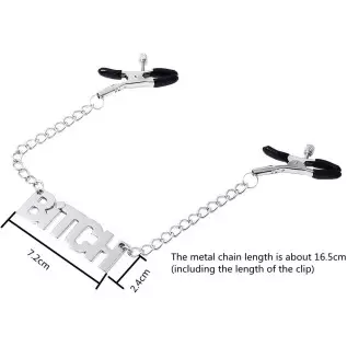 Nipple Clamps for Pleasure Sex,Adjustable Nipple Clips Clamps with Letter Chain Clamp, Nipple Clamps for Pleasure Sex,SM Stainle