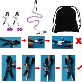 Adjustable Metal Nipple Clamps KUMQUAT Entertainment Clip for Women Non-Piercing Nipplerings Clip On Nipple Rings Decorative Cli