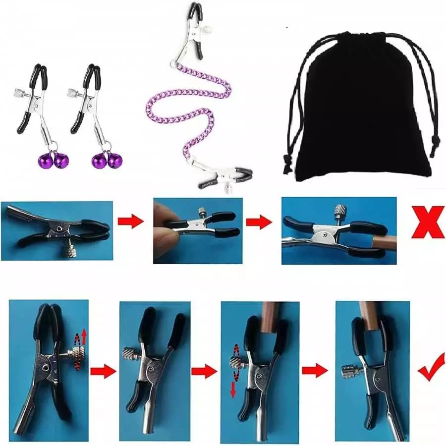 Adjustable Metal Nipple Clamps KUMQUAT Entertainment Clip for Women Non-Piercing Nipplerings Clip On Nipple Rings Decorative Cli