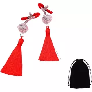 HAHII Nipple Clips,Women Adjustable Nipple Clamps with Bells and Tassel,Nipple Clamps for Men,Nipple Clamps for Women Pleasure,N