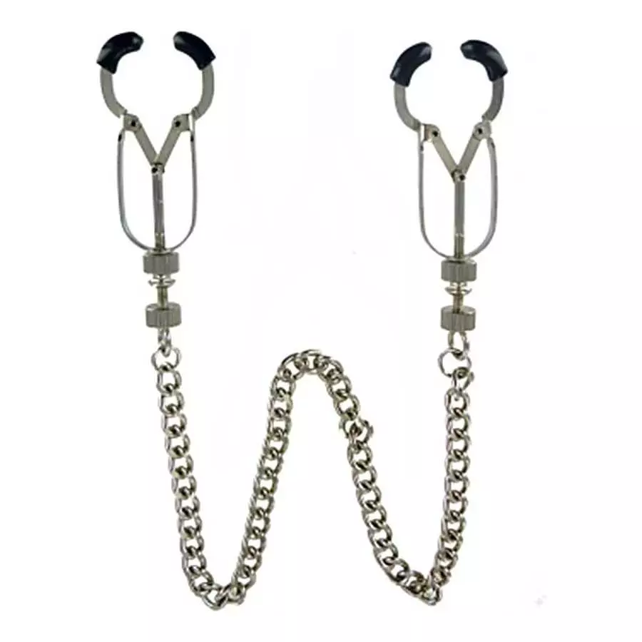 Master Series Affix Triple Chain Nipple Clamps, Silver