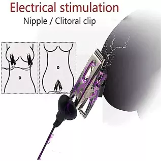 Electric Nipple Clamps, Nipple Clamps for Pleasure Sex, Fun Adjustable Non Piercing Nipple Clamps, Non-Piercing Metal Stimulator