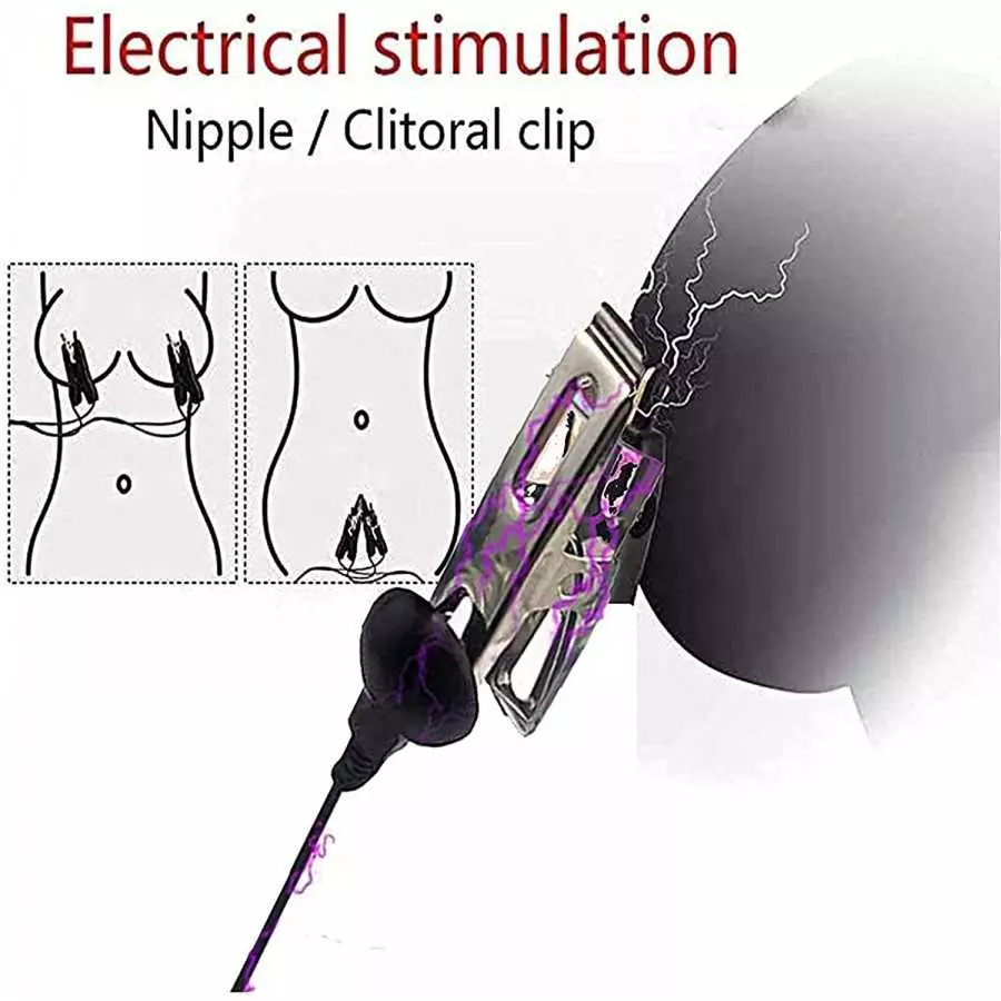 Electric Nipple Clamps, Nipple Clamps for Pleasure Sex, Fun Adjustable Non Piercing Nipple Clamps, Non-Piercing Metal Stimulator