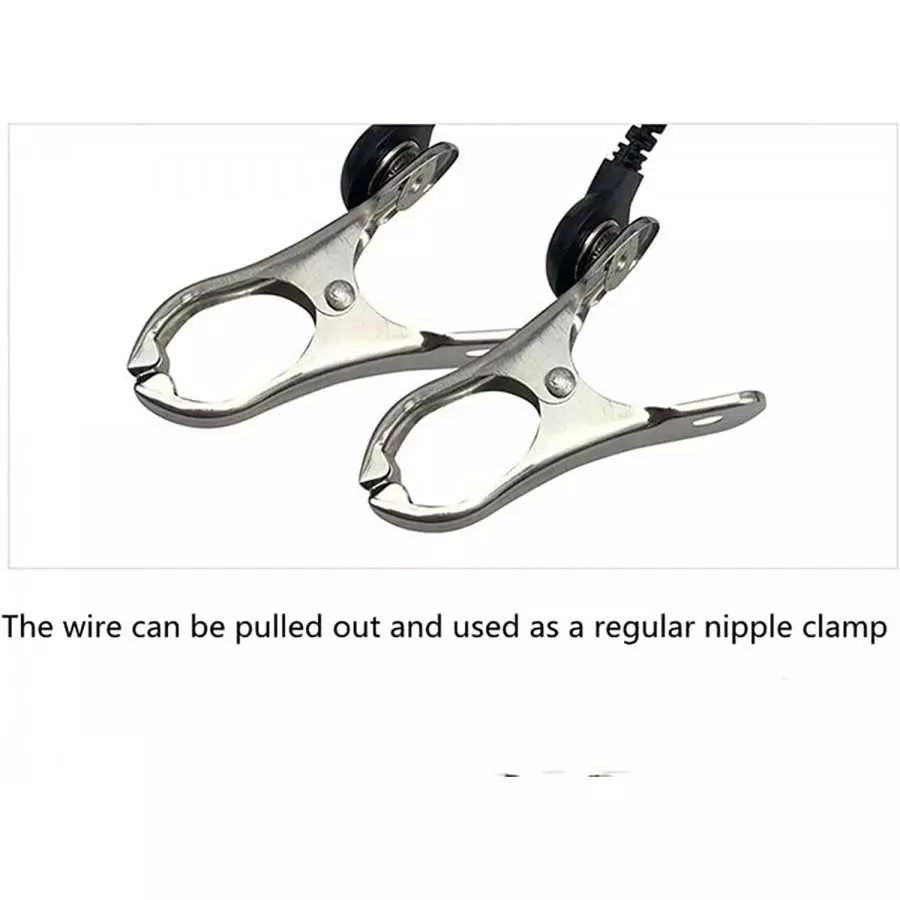 Electric Nipple Clamps, Nipple Clamps for Pleasure Sex, Fun Adjustable Non Piercing Nipple Clamps, Non-Piercing Metal Stimulator