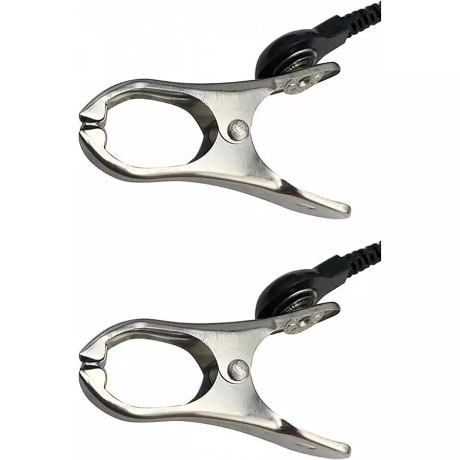 Electric Nipple Clamps, Nipple Clamps for Pleasure Sex, Fun Adjustable Non Piercing Nipple Clamps, Non-Piercing Metal Stimulator