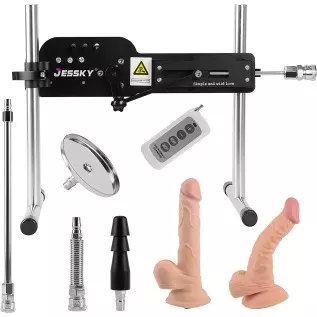 JESSKY Premium Sex Machine, Adjustable Love Machine Adult Sex Toys Machine with 3 Attachments for Women and Men