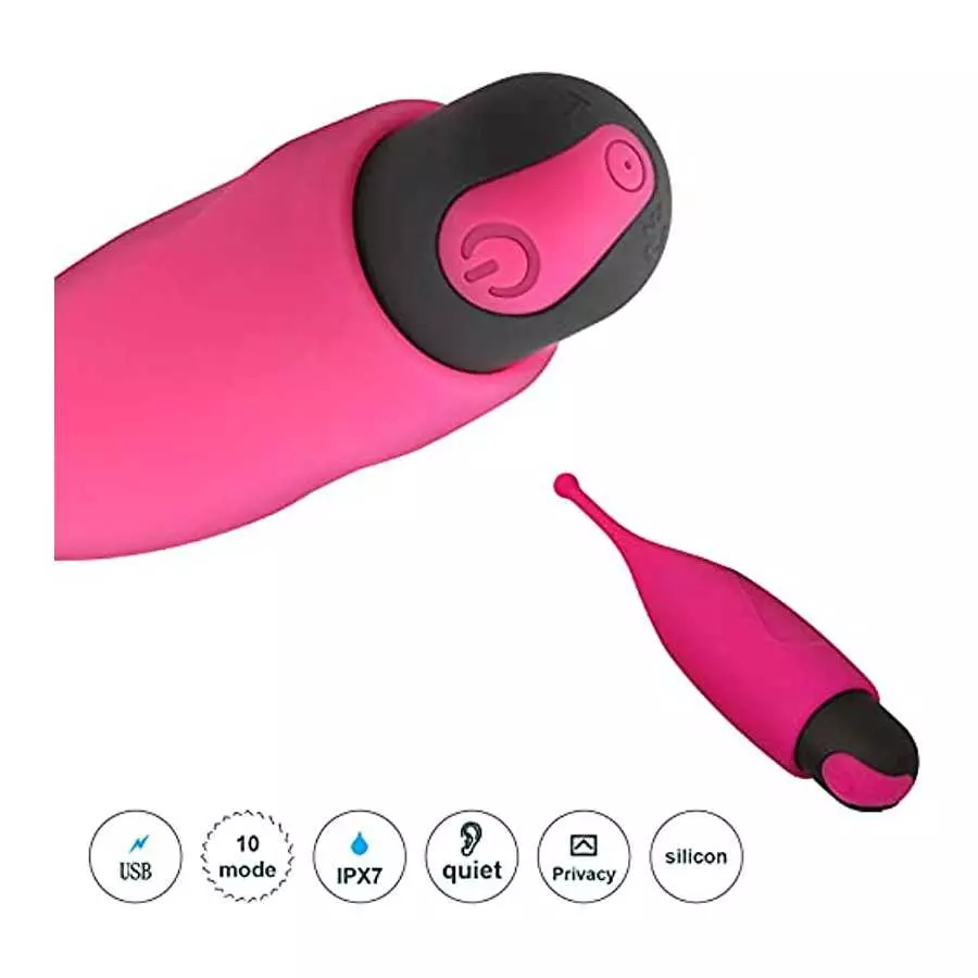 High Frequency G spot Clitoral Bullet Vibrator Soft Head Clit Stimulator for Quick Orgasm Nipples Vaginal Stimulation Waterproof
