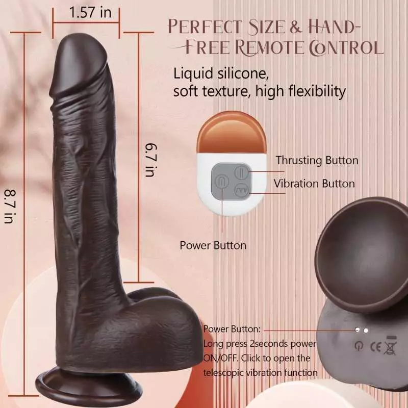 Thrusting Dildo Vibrator for Women, 9.2" Vibrating Dildo for G Spot Anal Play with 3 Thrusting & 5 Vibration, Realistic Thrustin