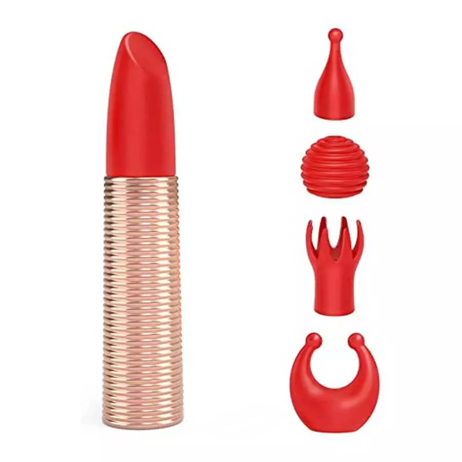 Mini Bullet Vibrator with 5 Replaceable Tips and 10 Vibration Modes, G Spot Couples Women Adult Sex Toy for Nipple Clit Anal, Fe