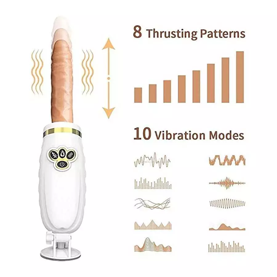 WeDol Automatic Thrusting Dildo Sex Machine for Women Hands-Free Sex Fun with 8 Powerful Thrusting Actions 10 Vibration Modes Re