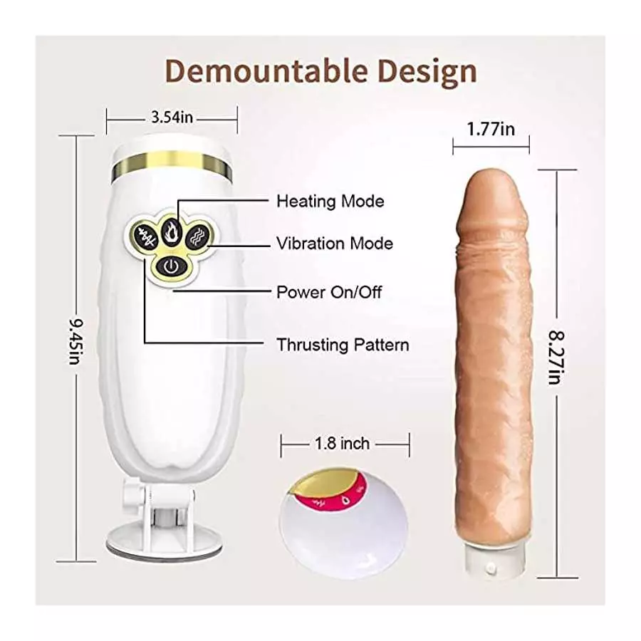 WeDol Automatic Thrusting Dildo Sex Machine for Women Hands-Free Sex Fun with 8 Powerful Thrusting Actions 10 Vibration Modes Re