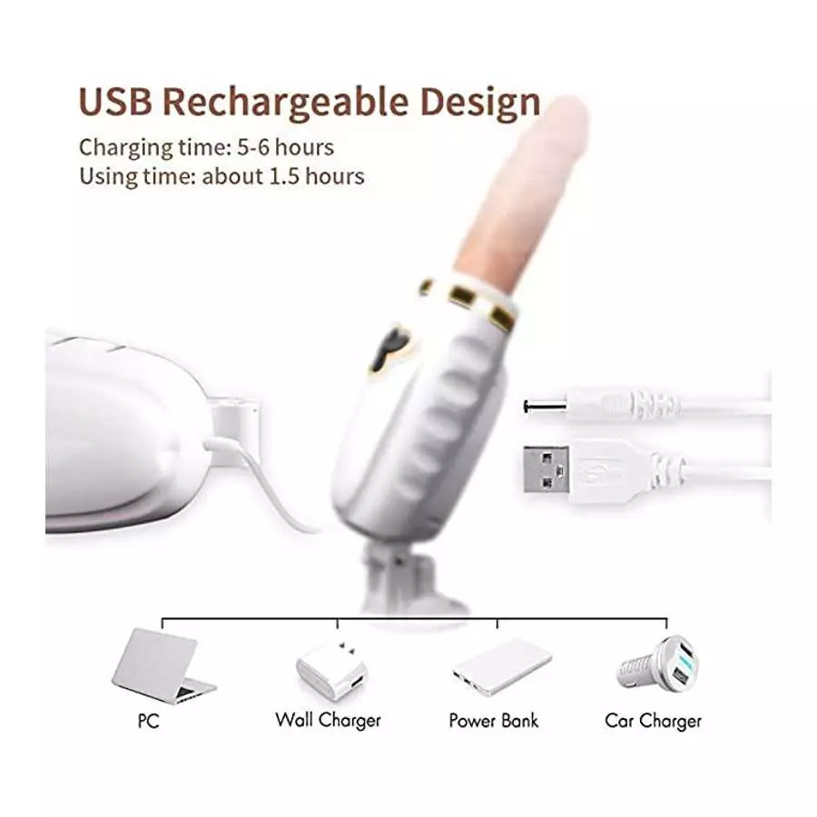 WeDol Automatic Thrusting Dildo Sex Machine for Women Hands-Free Sex Fun with 8 Powerful Thrusting Actions 10 Vibration Modes Re