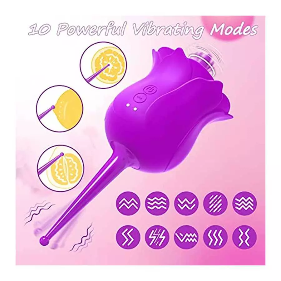 Rose Toy for Woman, Orgasms in 9s Women Toys for Pleasure Sex Clitoral Nipple G Spot Stimulator Rose Sex Stimulator for Women wi