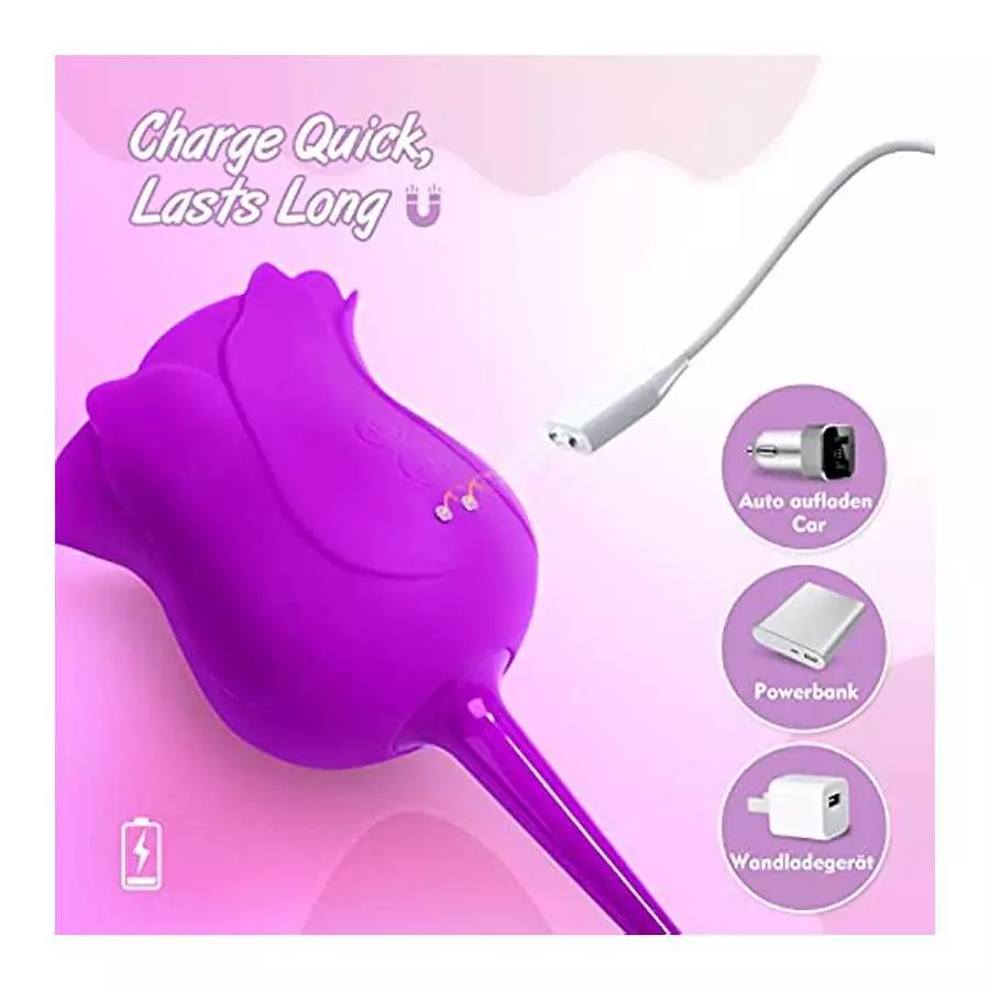 Rose Toy for Woman, Orgasms in 9s Women Toys for Pleasure Sex Clitoral Nipple G Spot Stimulator Rose Sex Stimulator for Women wi