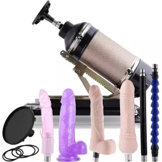 Hismith Mini Sex Machine Thrusting with 7 attachments Lifelike Dildos and Masturbation Cup for Unisex, Powerful Speed Love Machi