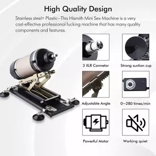 Hismith Mini Sex Machine Thrusting with 7 attachments Lifelike Dildos and Masturbation Cup for Unisex, Powerful Speed Love Machi