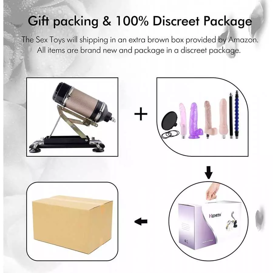 Hismith Mini Sex Machine Thrusting with 7 attachments Lifelike Dildos and Masturbation Cup for Unisex, Powerful Speed Love Machi