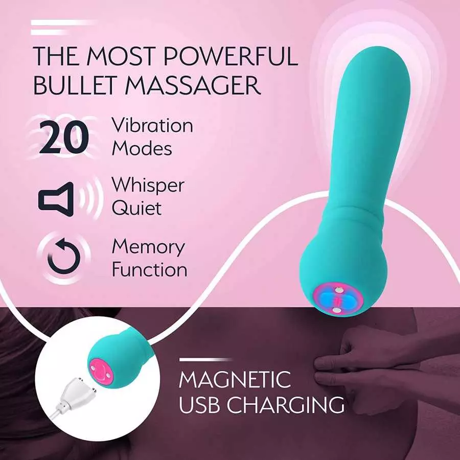 Femme Funn Ultra Bullet Vibrator - 20 Powerful Modes USB Rechargeable & Whisper Quiet Bullet Massager Vibrators for Women (Pink)