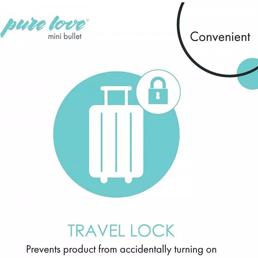 Pure Love Mini Bullet Vibrator, Rechargeable, Travel Size, Adult Sex Toy, Pink Color
