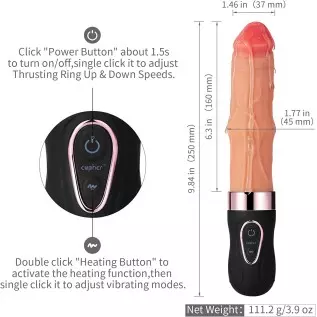 Eupher Wriggle Thrusting Dildo Vibrator, Realistic Vibrating Dildo for Women with 7 Wriggle Motion & 9 Vibration Rechargeable He Eupher Wriggle Thrusting Dildo Vibrator, Realistic Vibrating Dildo for Women with 7 Wriggle Motion & 9 Vibration Rechargeable He