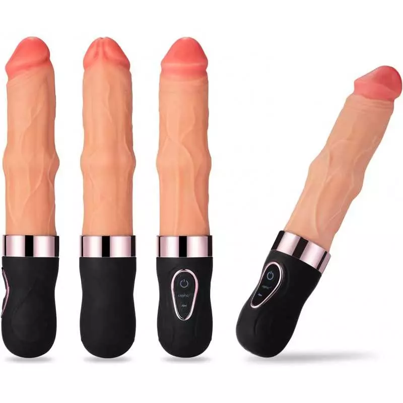 Eupher Wriggle Thrusting Dildo Vibrator, Realistic Vibrating Dildo for Women with 7 Wriggle Motion & 9 Vibration Rechargeable He