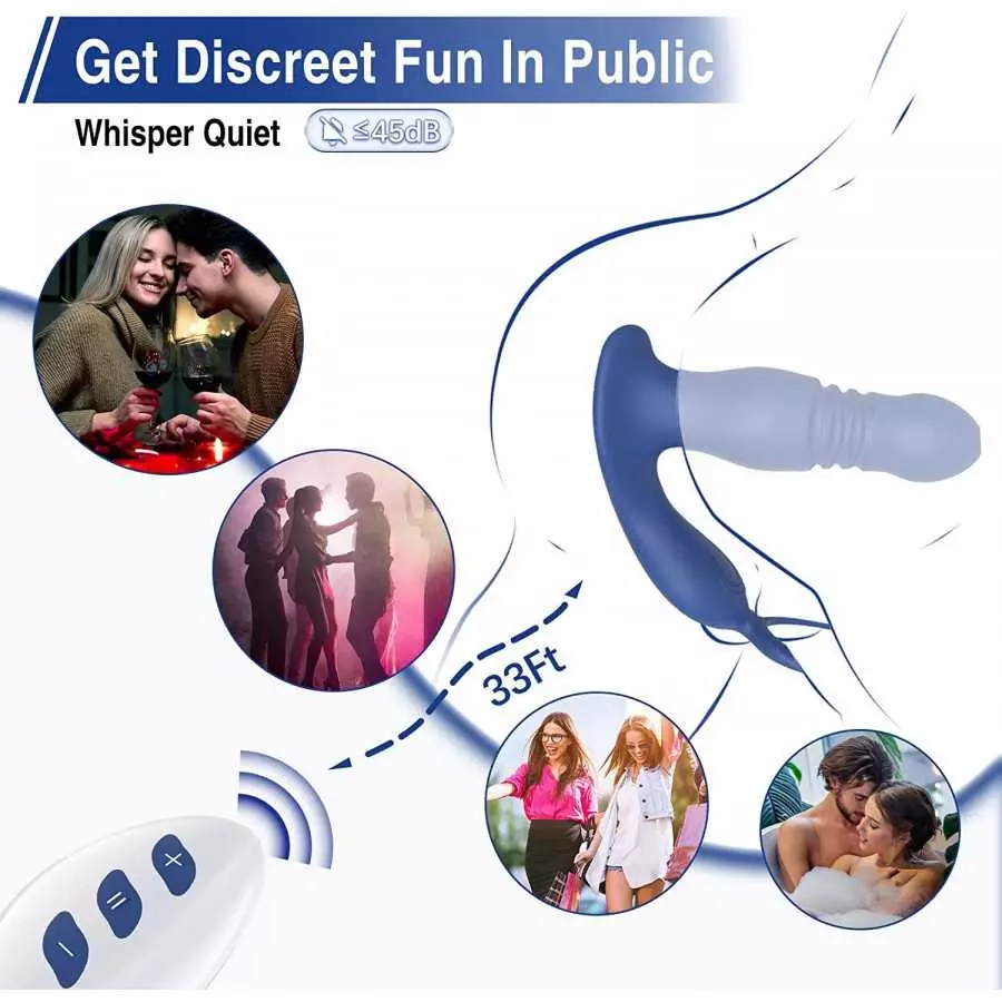 Prostate Massager Anal Vibrator Thrusting Vibrating 7 Modes with Cock Ring Anal Plug Anal Sex Toys P Sport Massager for Men Anal