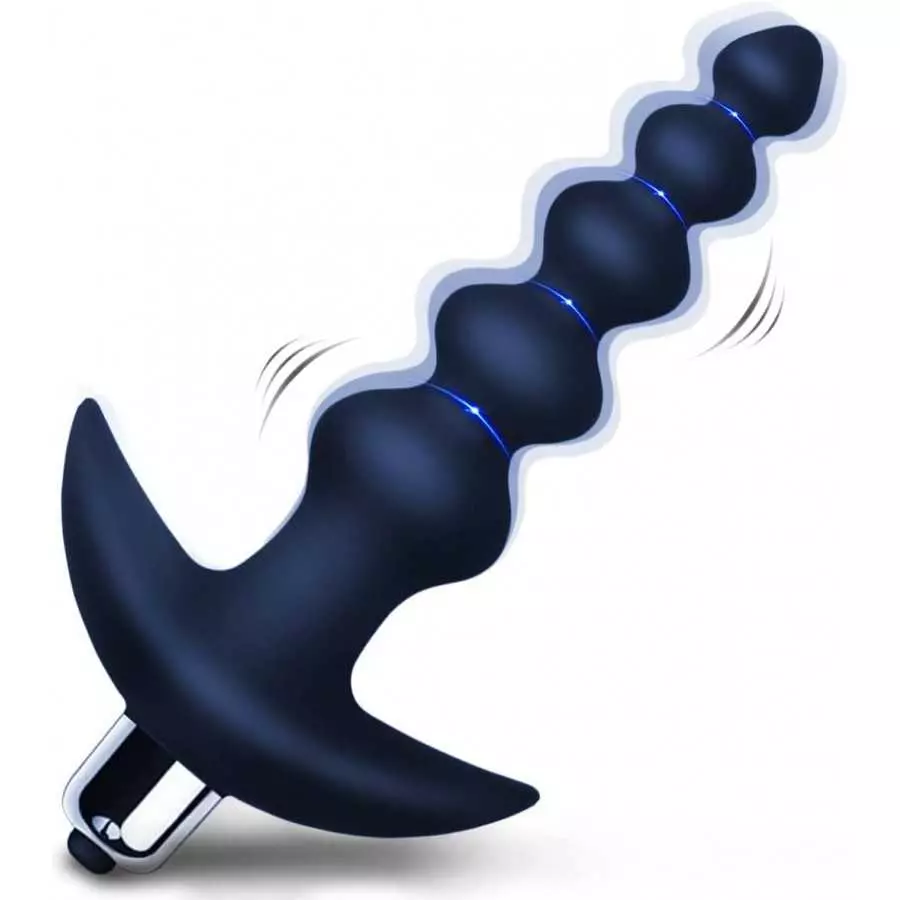 Vibrating Anal Beads Butt Plug - Flexible Silicone 16 Vibration Modes Graduated Design Anal Sex Toy Waterproof Bullet Vibrator f Vibrating Anal Beads Butt Plug - Flexible Silicone 16 Vibration Modes Graduated Design Anal Sex Toy Waterproof Bullet Vibrator f
