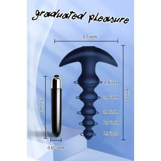 Vibrating Anal Beads Butt Plug - Flexible Silicone 16 Vibration Modes Graduated Design Anal Sex Toy Waterproof Bullet Vibrator f