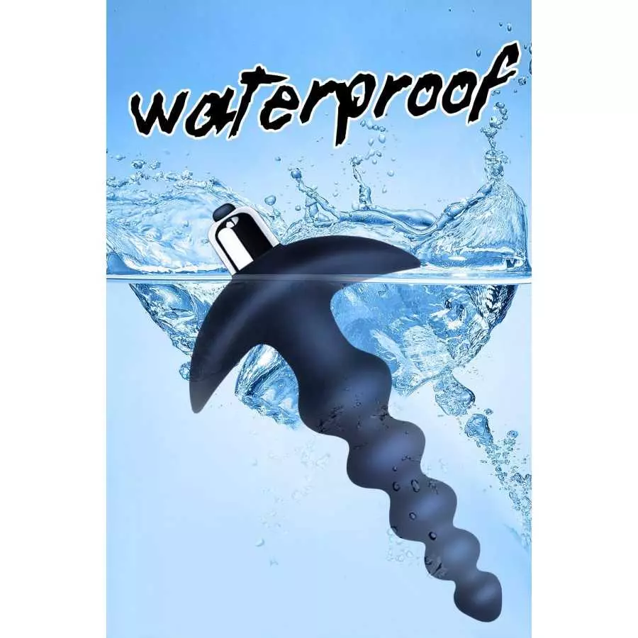 Vibrating Anal Beads Butt Plug - Flexible Silicone 16 Vibration Modes Graduated Design Anal Sex Toy Waterproof Bullet Vibrator f