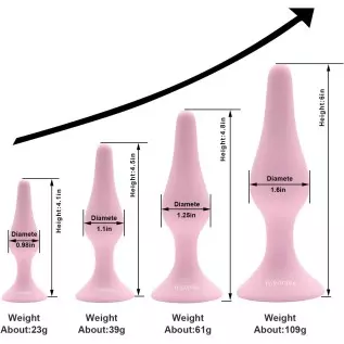 Hisionlee Sexy Toys 4PCS Anal Plug Set Silicone Anal Butt Plug Adult Sex Toys for Women,Men and Beginners(Black)