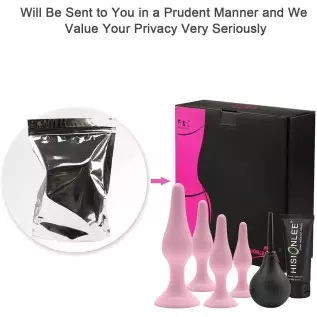 Hisionlee Sexy Toys 4PCS Anal Plug Set Silicone Anal Butt Plug Adult Sex Toys for Women,Men and Beginners(Black)