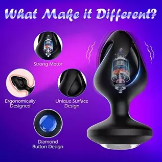 Anal Sex Toys for Men & Women, YAIORD Vibrating Butt Plug with 7 Vibration Modes, Anal Plug with 10M Remote Control & Waterproof Anal Sex Toys for Men & Women, YAIORD Vibrating Butt Plug with 7 Vibration Modes, Anal Plug with 10M Remote Control & Waterproof