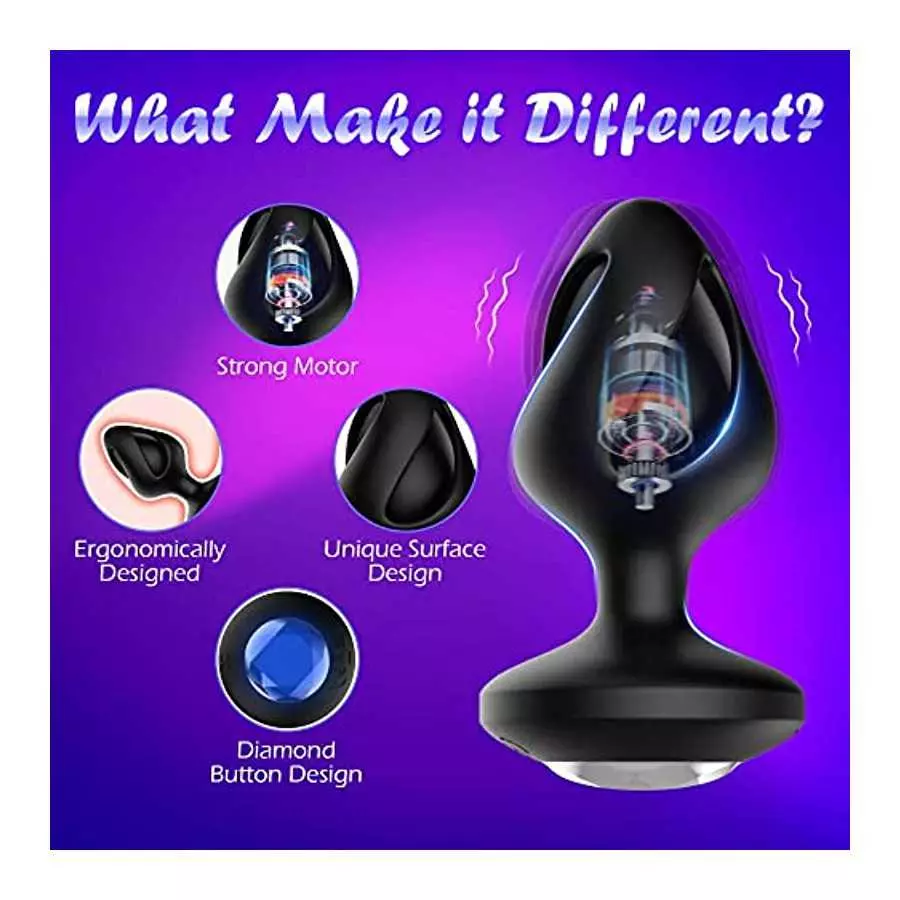 Anal Sex Toys for Men & Women, YAIORD Vibrating Butt Plug with 7 Vibration Modes, Anal Plug with 10M Remote Control & Waterproof