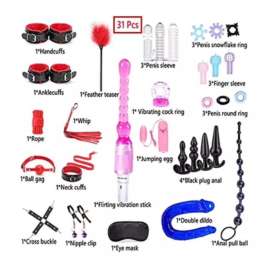 Anal Plug Beads 31 Pcs BDSM Restraint Strap Sex Toys