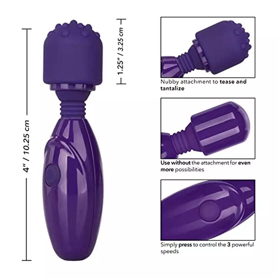 CalExotics Tiny Teasers Nubby - Waterproof Bullet Vibrator with Removable Tip - Adult Toys for Couples - Pocket Vibrator with Nu