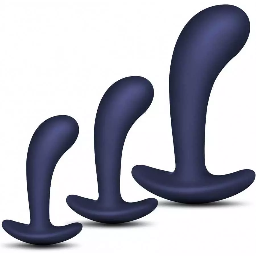 Butt Plug Trainer Kit for Comfortable Long-Term Wear, Pack of 3 Silicone Anal Plugs Training Set with Flared Base Prostate Sex T