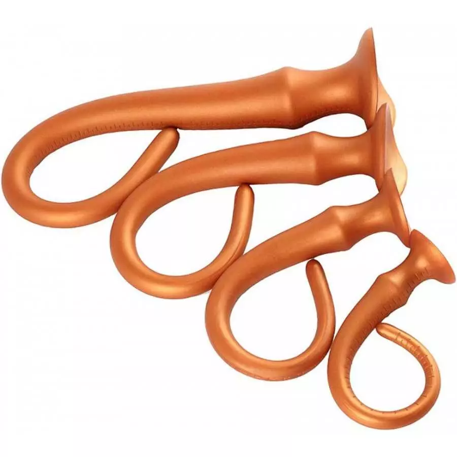 Super Long Anal Plug Dildo, Flexible Liquid Silicone Butt Plug Vaginal Prostate Massage Stimulation for Men and Women Sex Factor