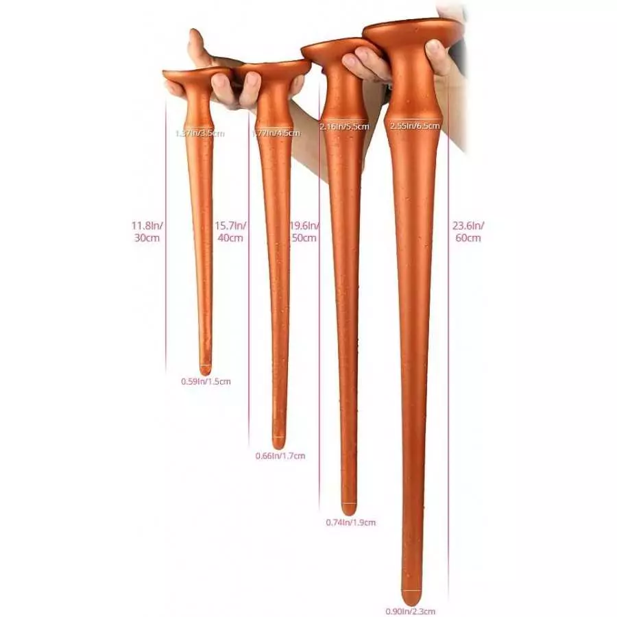 Super Long Anal Plug Dildo, Flexible Liquid Silicone Butt Plug Vaginal Prostate Massage Stimulation for Men and Women Sex Factor