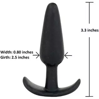 Doc Johnson Mood - Naughty 1 - Silicone Anal Plug - Small - 3.3 in. Long and 0.8 in. Wide - Tapered Base for Comfort Between The