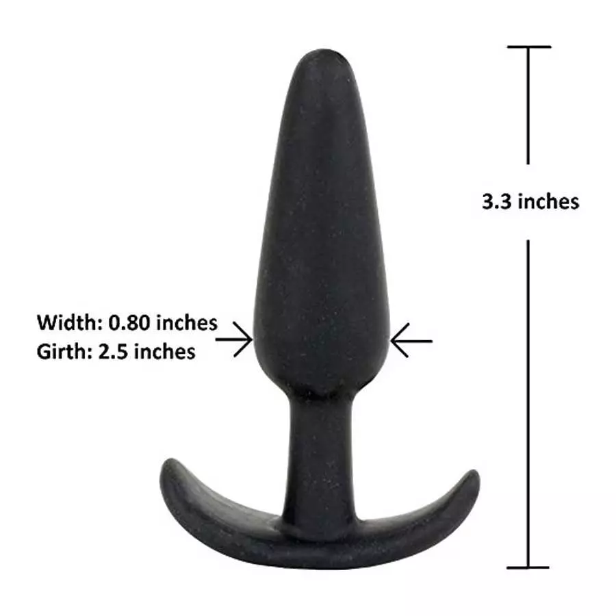 Doc Johnson Mood - Naughty 1 - Silicone Anal Plug - Small - 3.3 in. Long and 0.8 in. Wide - Tapered Base for Comfort Between The