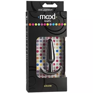 Doc Johnson Mood - Naughty 1 - Silicone Anal Plug - Small - 3.3 in. Long and 0.8 in. Wide - Tapered Base for Comfort Between The