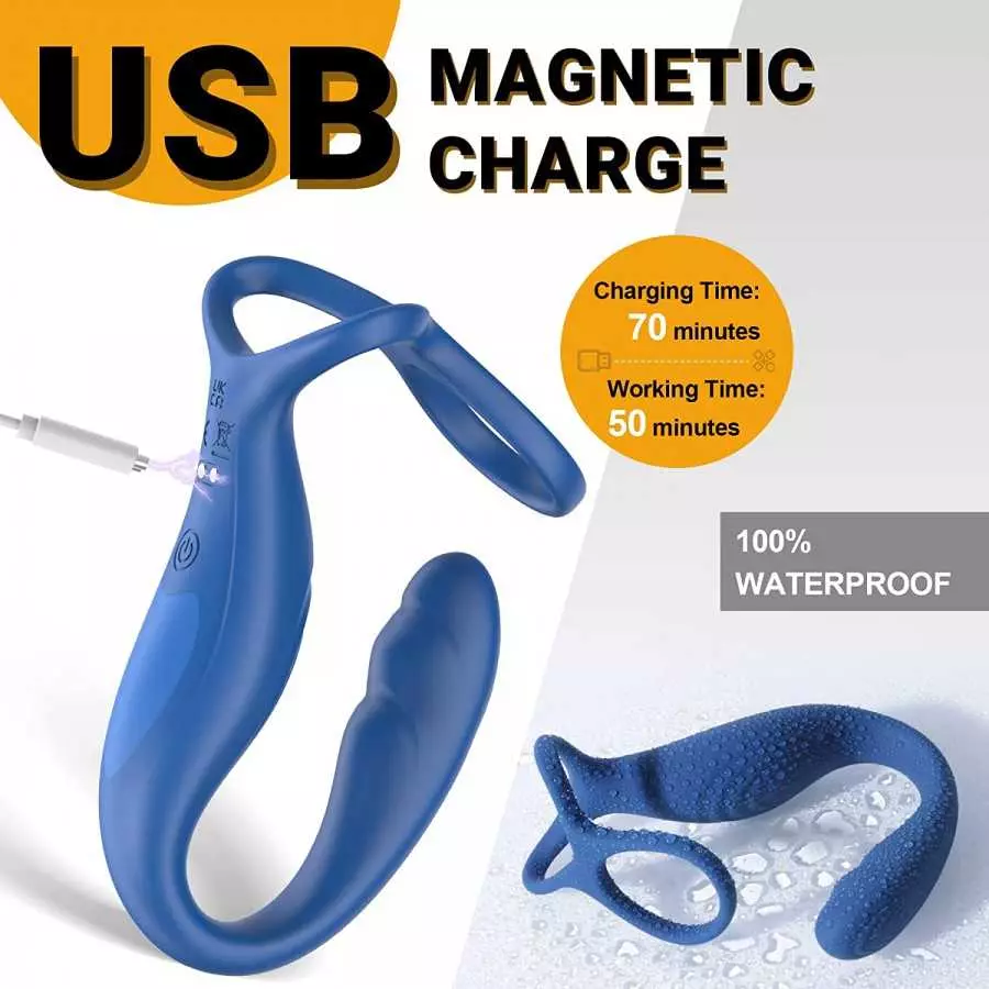 Wearable Prostate Massager with Ball & Cock Ring - LATUNE Fully Flexible & Comfortable Anal Vibrator Taint Teaser with 13 Quiet 