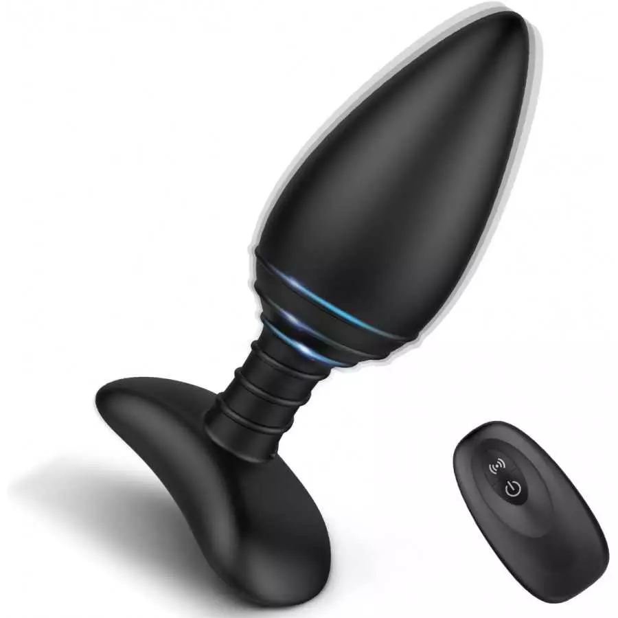 Vibrating Butt Plug, Silicone Rechargeable Anal Vibrator with Remote Control 6 Vibration Modes Waterproof Anal Sex Toys for Men,